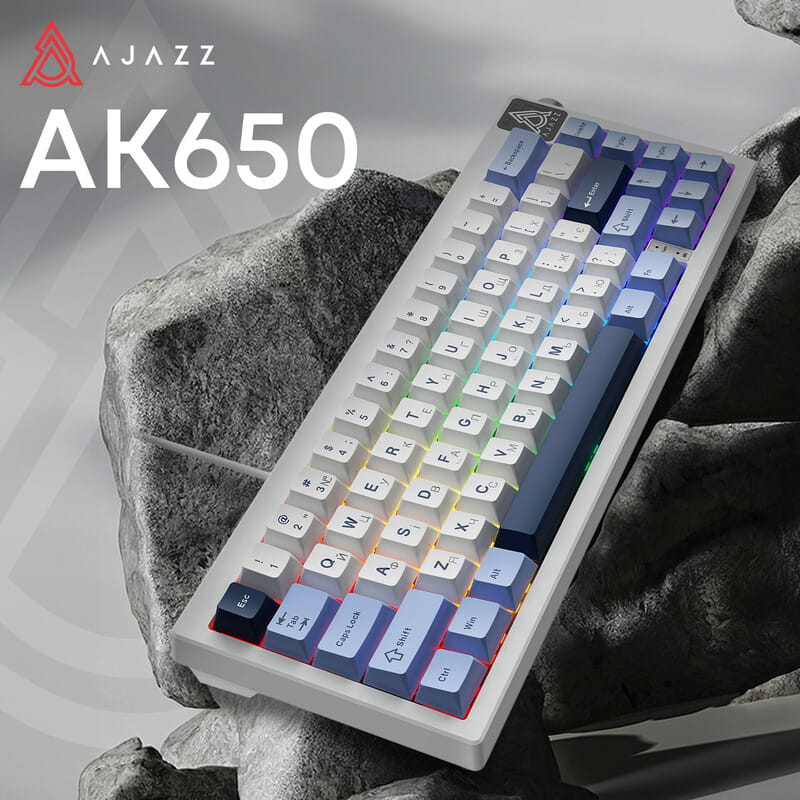 Клавіатура Ajazz AK650 Sea Salt Switch White USB-C (AK650-SS-BWB)