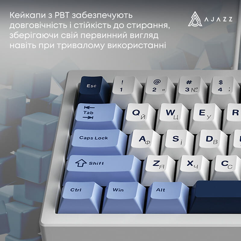 Клавіатура Ajazz AK650 Sea Salt Switch White USB-C (AK650-SS-BWB)