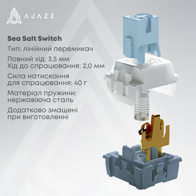 Клавіатура Ajazz AK650 Sea Salt Switch White USB-C (AK650-SS-BWB)