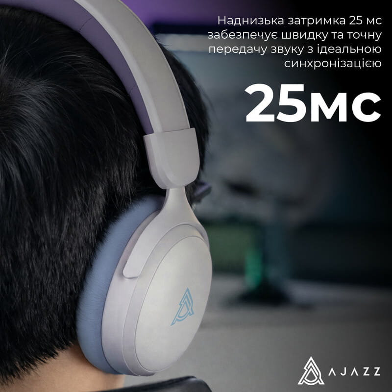 Bluetooth-гарнітура Ajazz AHM08 MAX 3-Mode White (AHM08-MAX-PWB)
