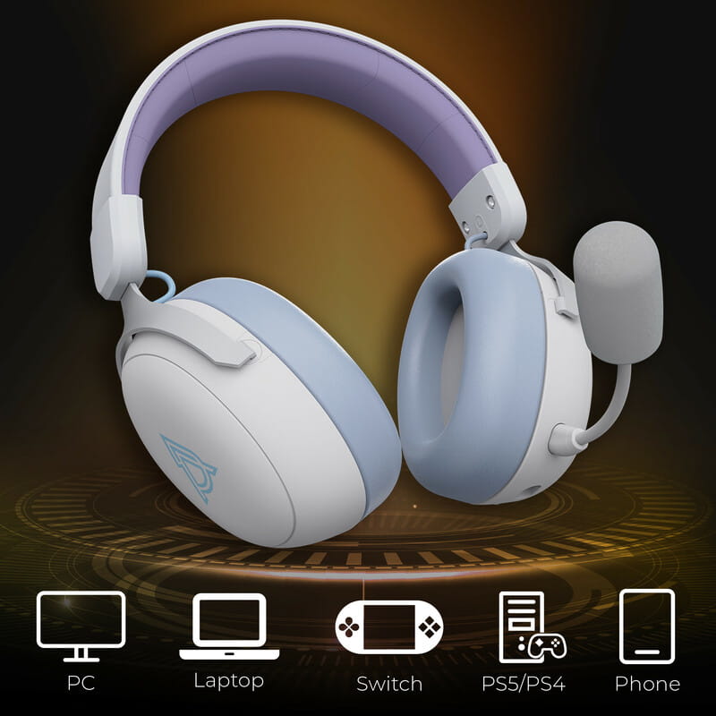 Bluetooth-гарнітура Ajazz AHM08 MAX 3-Mode White (AHM08-MAX-PWB)