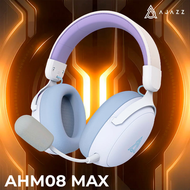 Bluetooth-гарнитура Ajazz AHM08 MAX 3-Mode White (AHM08-MAX-PWB)