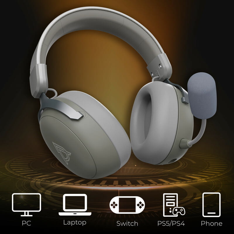Bluetooth-гарнитура Ajazz AHM08 MAX 3-Mode Grey (AHM08-MAX-GW)