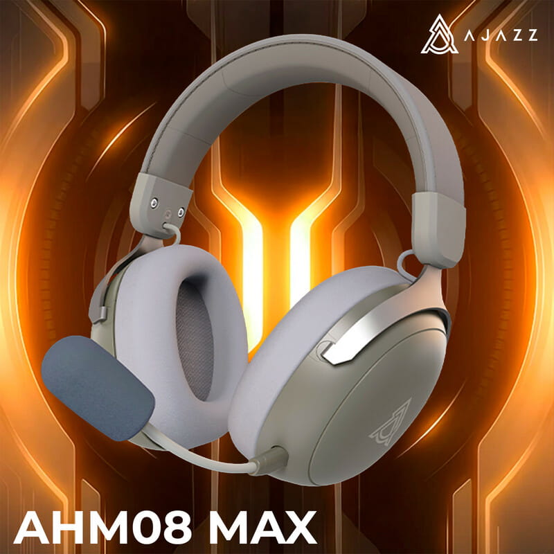 Bluetooth-гарнитура Ajazz AHM08 MAX 3-Mode Grey (AHM08-MAX-GW)