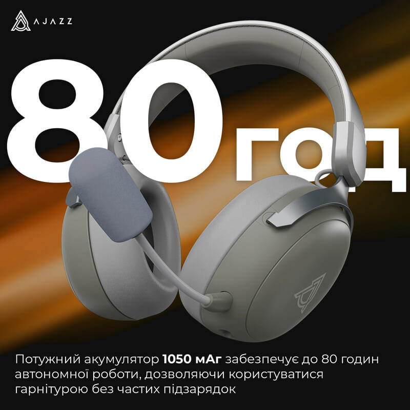 Bluetooth-гарнитура Ajazz AHM08 MAX 3-Mode Grey (AHM08-MAX-GW)