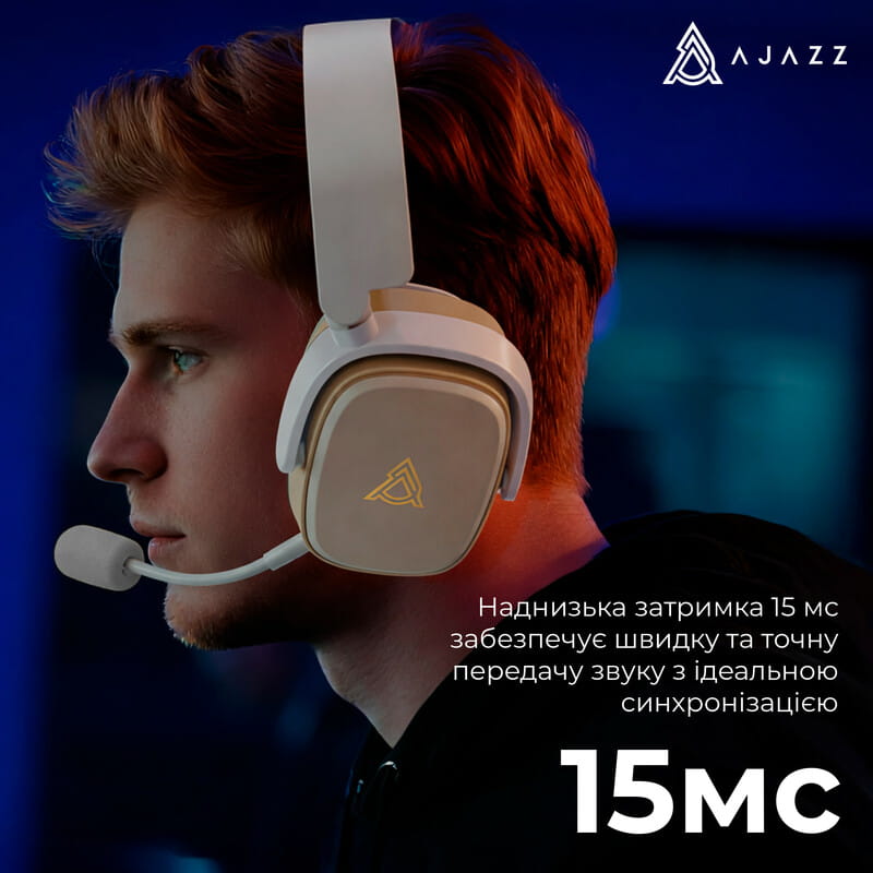 Bluetooth-гарнитура Ajazz AHM09 MAX 3-Mode Grey (AHM09-MAX-GW)