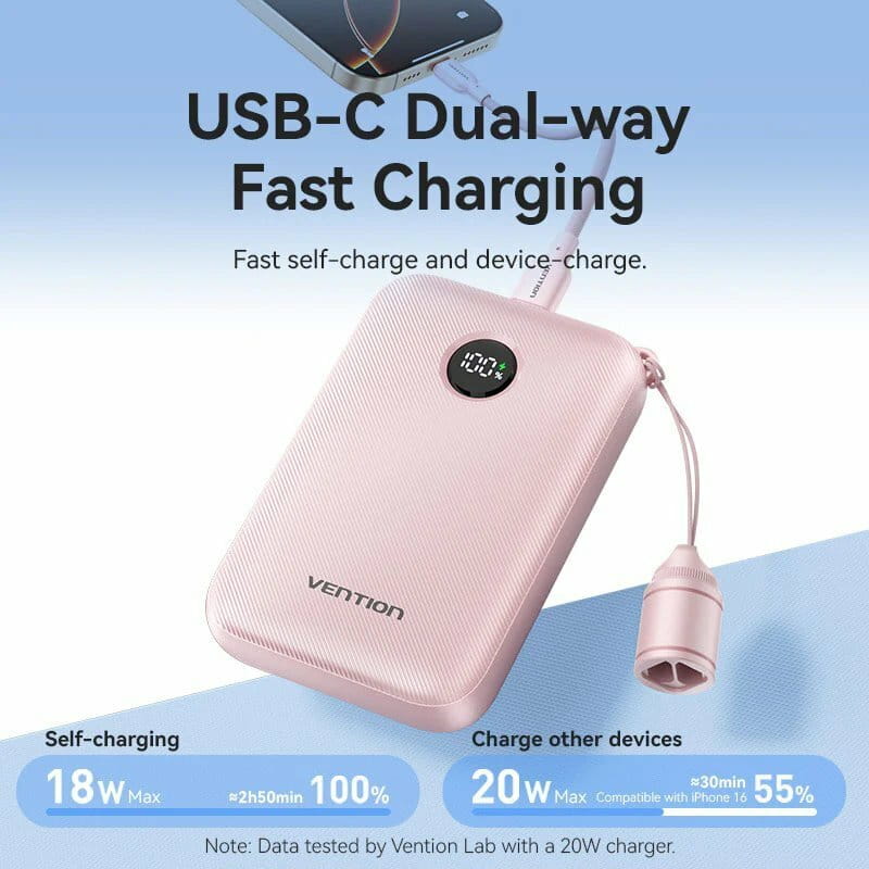 Универсальная мобильная батарея Vention 10000mAh 22.5W Beige (FKAN0-C)