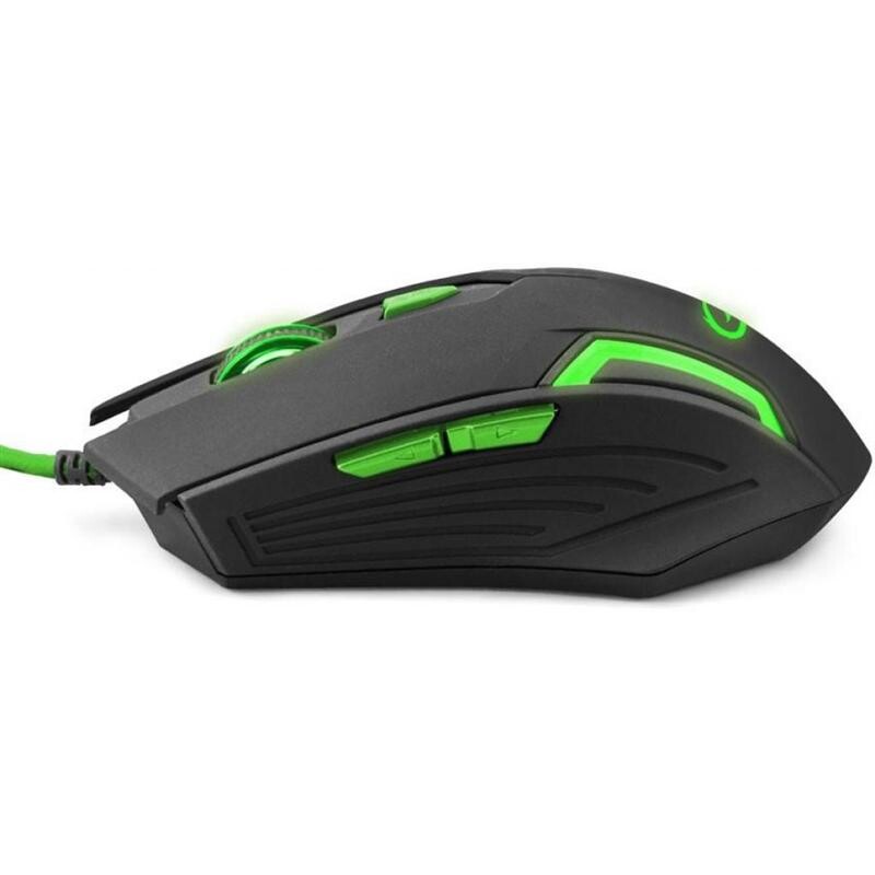Мышь Esperanza EGM205G Fighter Black/Green USB