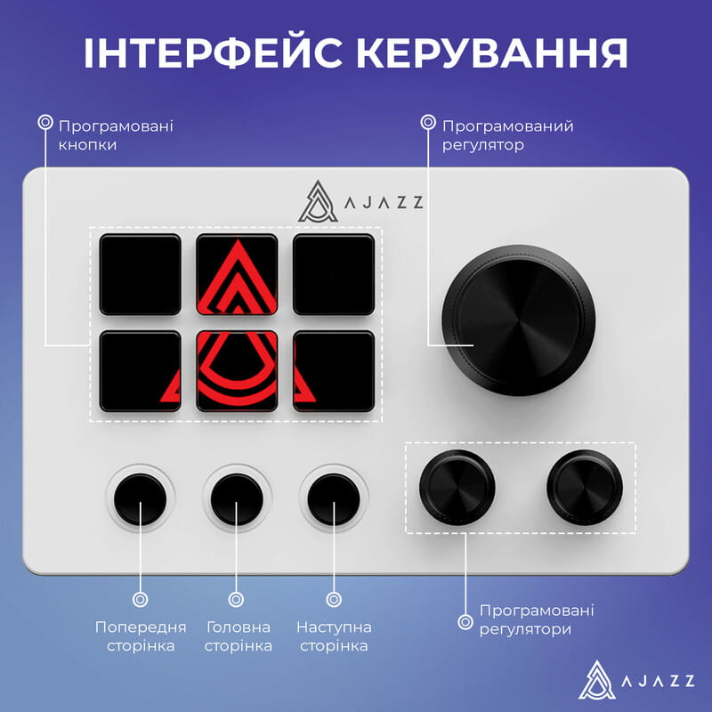 Контроллер для стриминга Ajazz AKP03E USB White