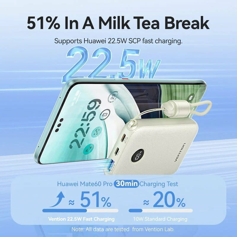 Универсальная мобильная батарея Vention 10000mAh 22.5W Blue (FKAL0-C)