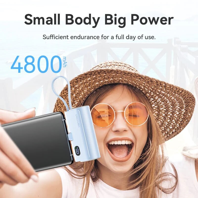 Универсальная мобильная батарея Vention 4800mAh 22.5W White (FHQW0)