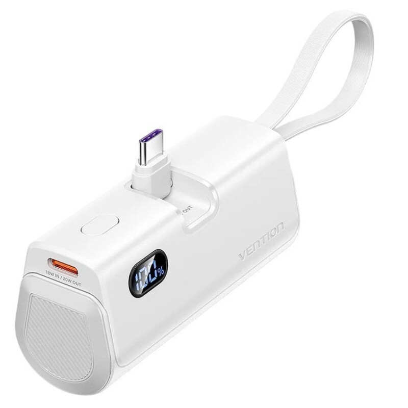 Универсальная мобильная батарея Vention 4800mAh 22.5W White (FHQW0)