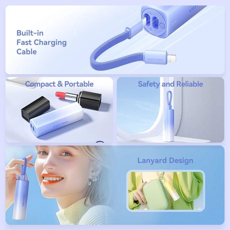 Универсальная мобильная батарея Vention 5000mAh 20W Gradient Blue (FHWL0)