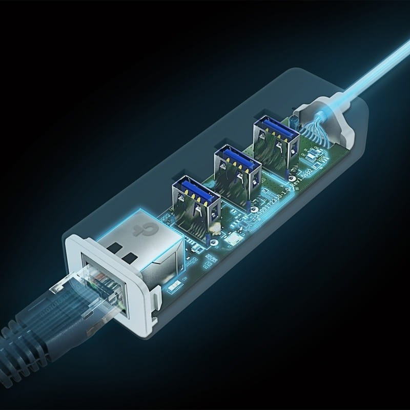 Мережевий адаптер TP-Link UE330C (USB-C 3.0, 10/100/1000Mbps, 3xUSB 3.0 HUB)