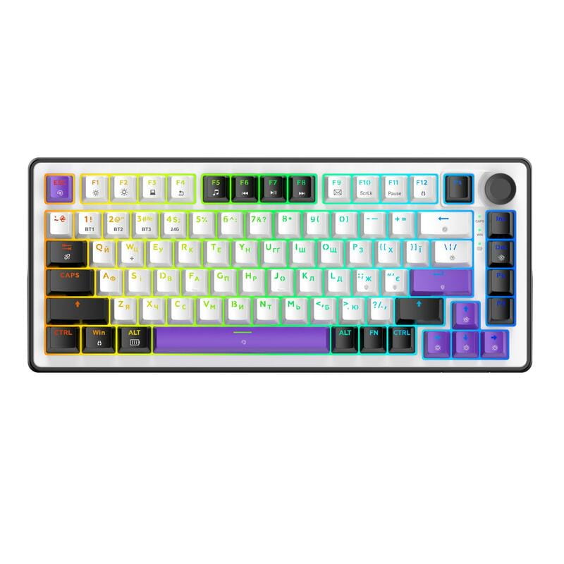 Клавіатура бездротова Hator Hellyberry HK75 Wireless White/Violet