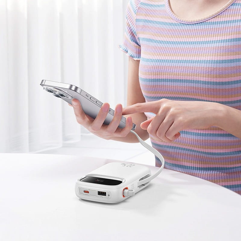 Универсальная мобильная батарея Baseus Qpow2 20000mAh 22.5W White (P10055002223-00)