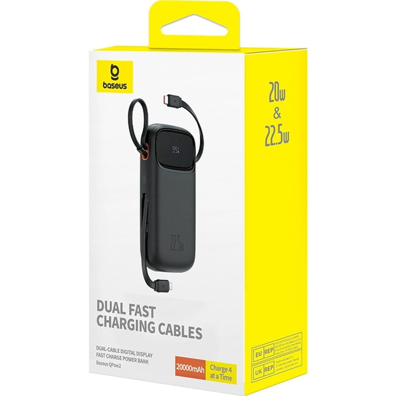 Универсальная мобильная батарея Baseus Qpow2 20000mAh 22.5W Black (P10055002113-00)