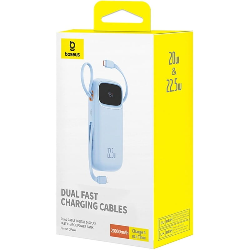 Универсальная мобильная батарея Baseus Qpow2 20000mAh 22.5W Blue (P10055002313-00)
