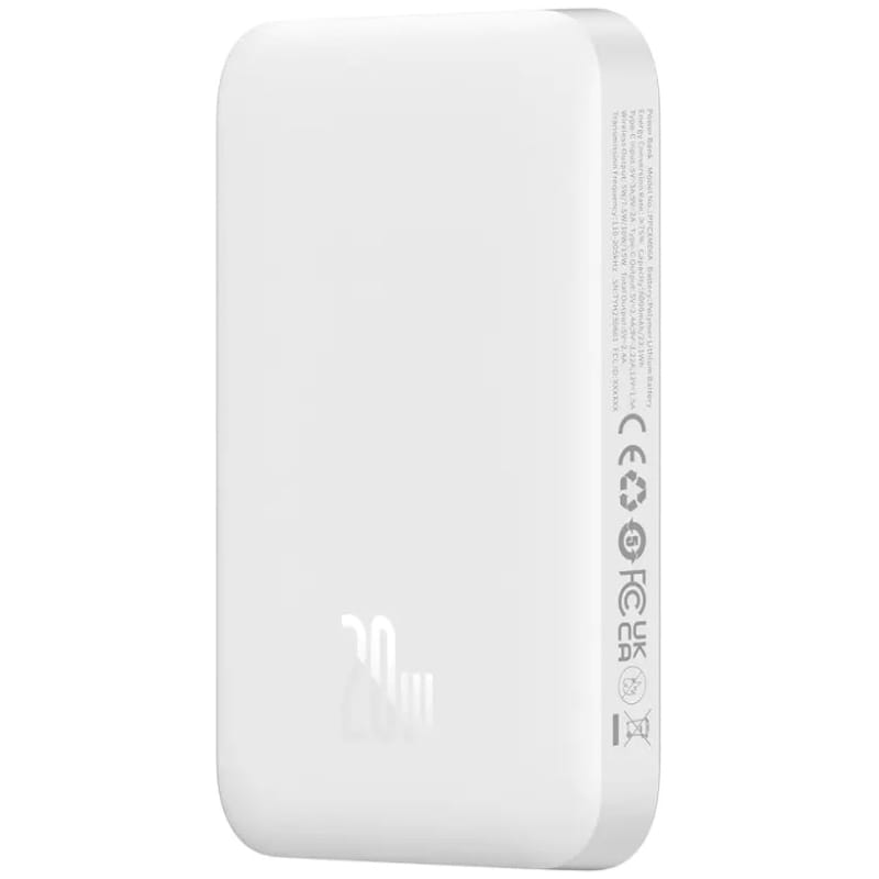Универсальная мобильная батарея Baseus Magnetic Mini Air 6000mAh 20W White (6932172641429)