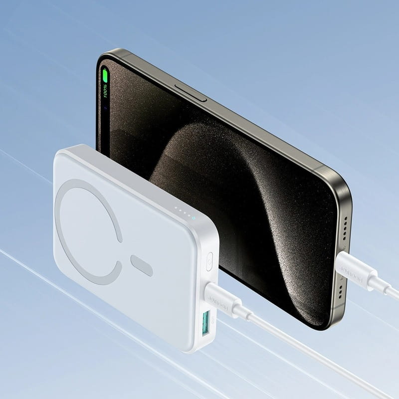 Універсальна мобільна батарея Joyroom Magnetic Wireless JR-W020 10000mAh 20W White (6941237119698)