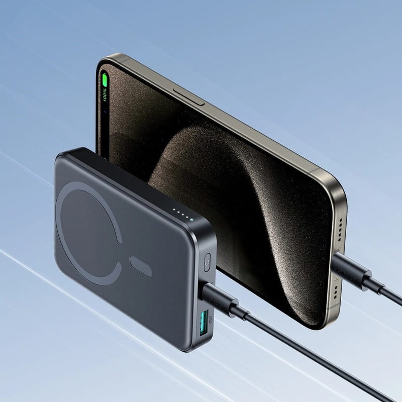 Универсальная мобильная батарея Joyroom Magnetic Wireless JR-W020 10000mAh 20W Black (6941237118455)