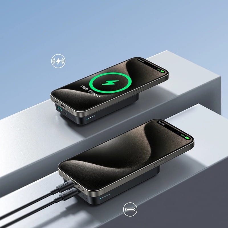 Универсальная мобильная батарея Joyroom Magnetic Wireless JR-W020 10000mAh 20W Black (6941237118455)