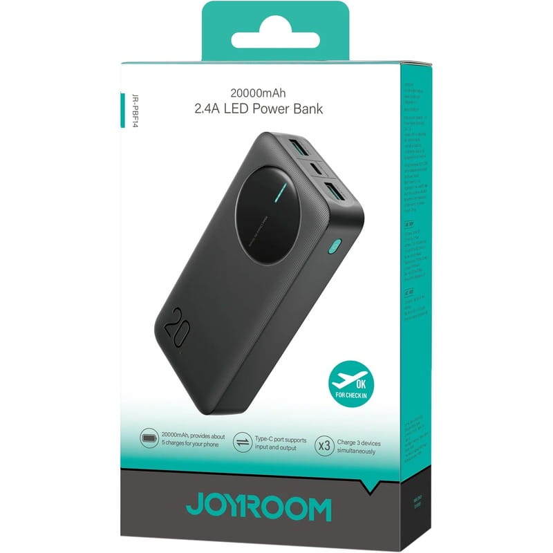 Универсальная мобильная батарея Joyroom 20000mAh 12W JR-PBF14 Black