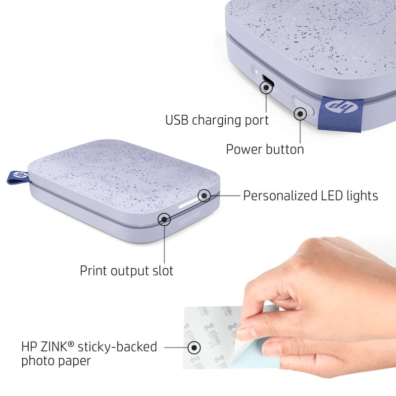 Принтер миттєвого друку HP Sprocket Purple (HPISPPR/HPISPR)