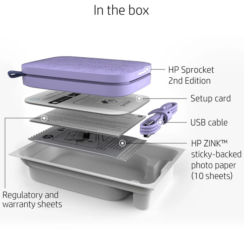 Принтер миттєвого друку HP Sprocket Purple (HPISPPR/HPISPR)