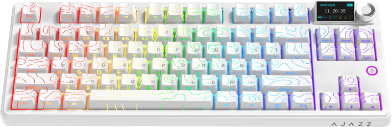 Клавіатура бездротова Ajazz AK870 V2 Maillard Switch White (AK870-V2-S-W)