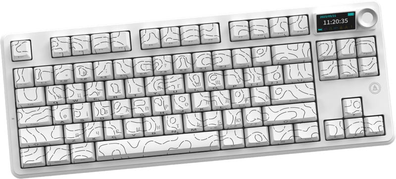 Клавіатура бездротова Ajazz AK870 V2 Maillard Switch White (AK870-V2-S-W)