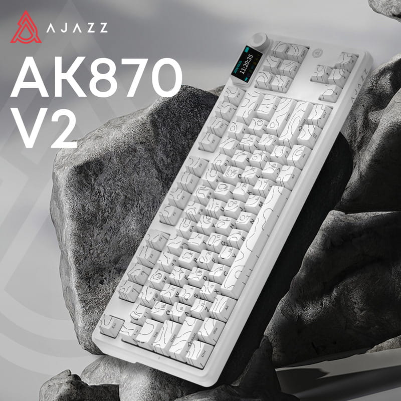 Клавіатура бездротова Ajazz AK870 V2 Maillard Switch White (AK870-V2-S-W)
