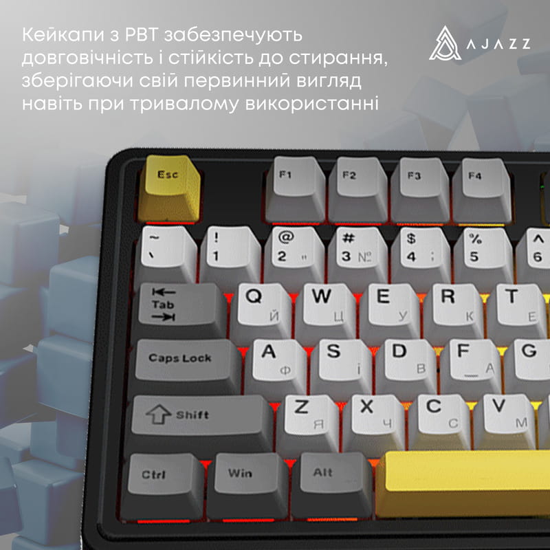 Клавіатура бездротова Ajazz AK980 V2 Maillard Switch Black (AK980-V2-M-BGY)