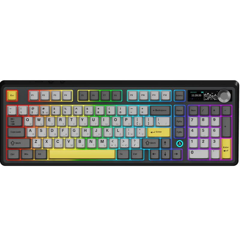 Клавіатура бездротова Ajazz AK980 V2 Maillard Switch Black (AK980-V2-M-BGY)