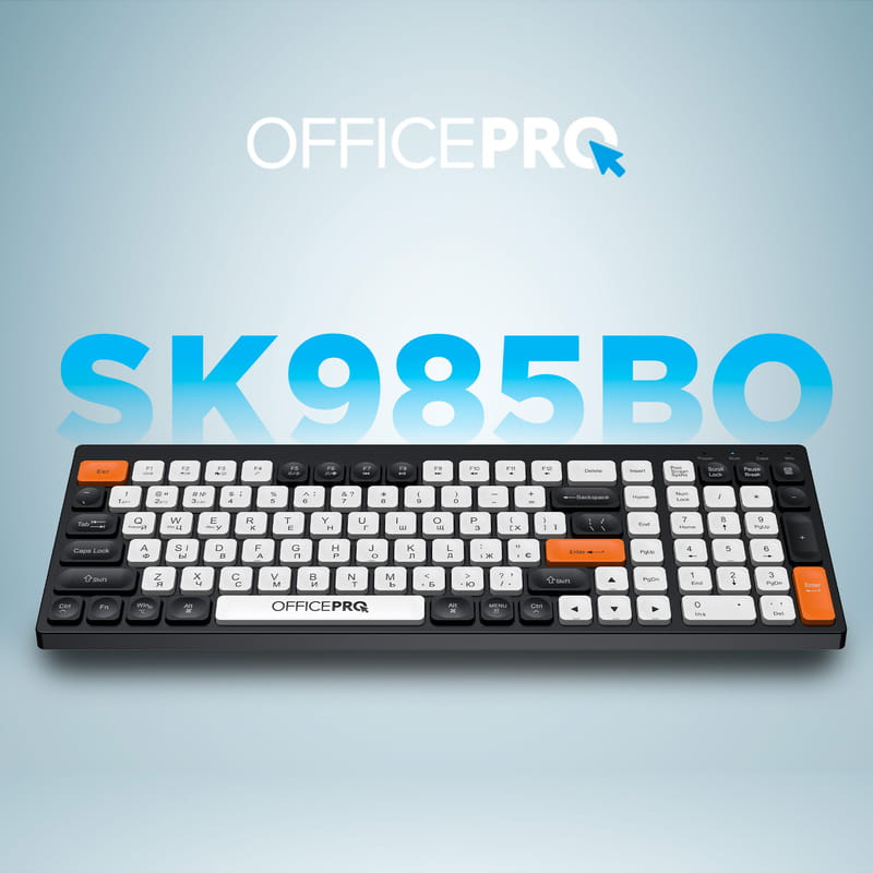 Клавіатура бездротова OfficePro SK985BO Bluetooth Black/White