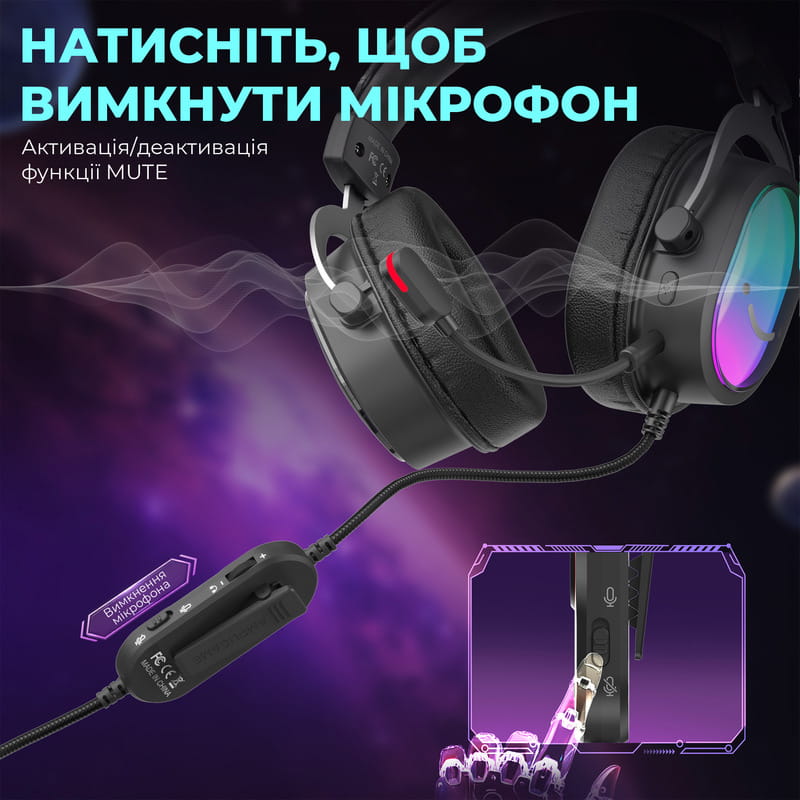 Гарнитура Fifine H16 7.1 Black RGB