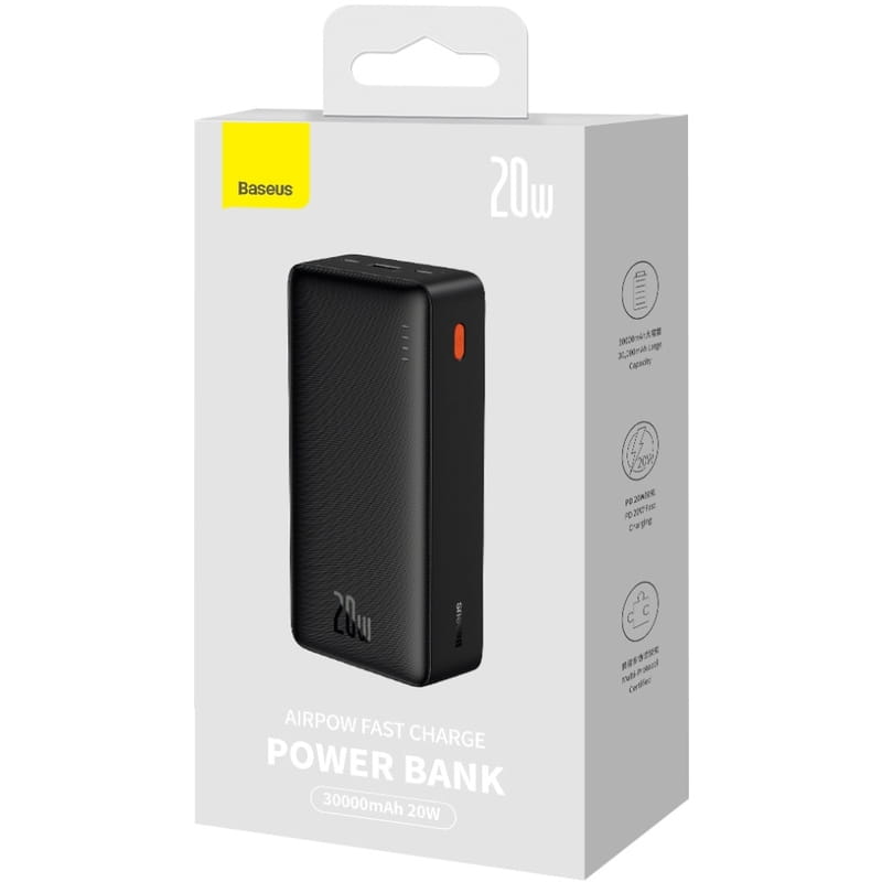Универсальная мобильная батарея Baseus Airpow 30000mAh 20W Black (PPQD090101)