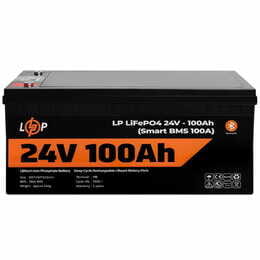 Акумуляторна батарея LogicPower 24V 100 AH (2560Wh) Smart BT для ДБЖ (BMS 100A/50А) LiFePO4