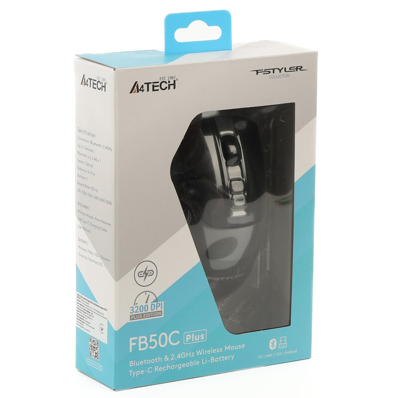Мышь беспроводная A4Tech Fstyler FB50C Plus Black