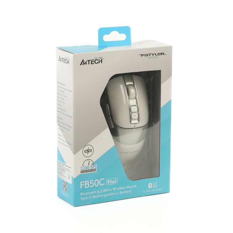 Мышь беспроводная A4Tech Fstyler FB50C Plus White