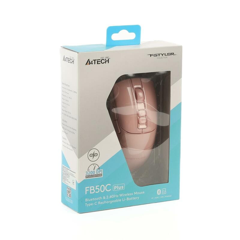 Мышь беспроводная A4Tech Fstyler FB50C Plus Pink