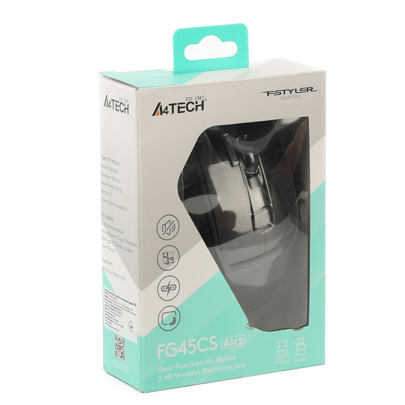 Мышь беспроводная A4Tech Fstyler FG45CS Air2 Stone Grey