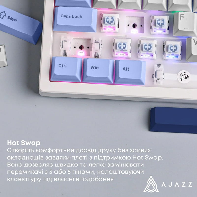 Клавіатура Ajazz AK980 Max Magnetic Switch Blue/White/Dark Blue (AK980-MAX-M-BWDB)