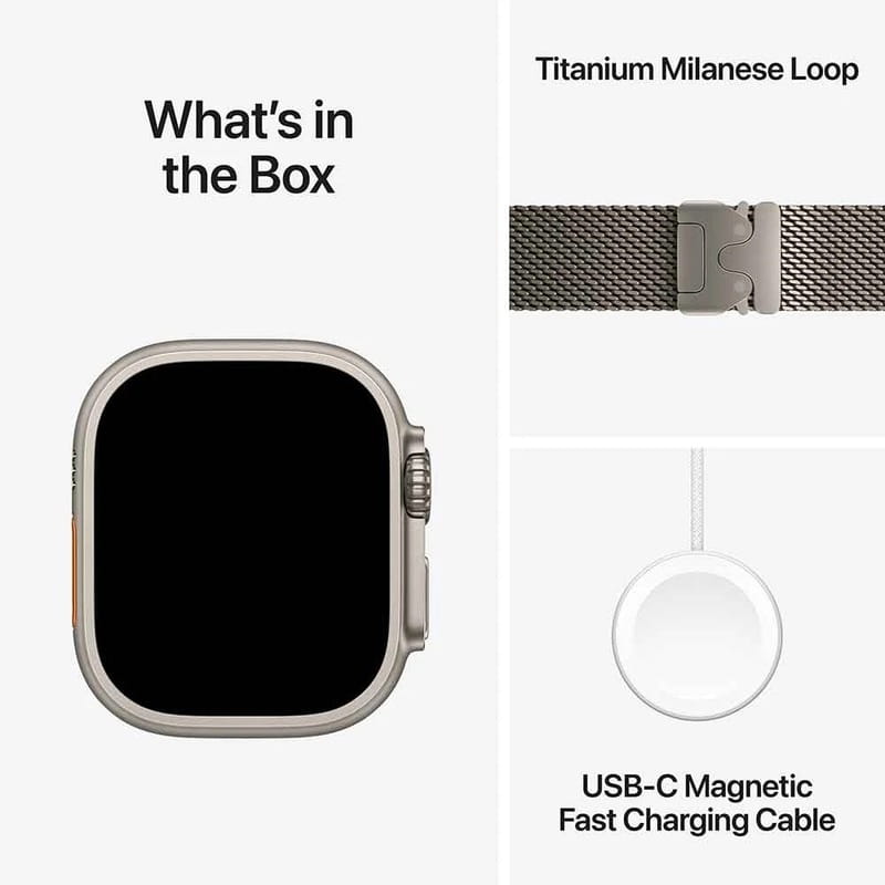 Смарт-годинник Apple Watch Ultra 3 GPS + Cellular 49mm Natural Titanium Case with Natural Titanium Milanese Loop - Small (MEWW4QP/A)