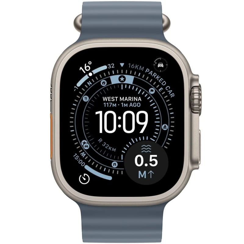 Смарт-годинник Apple Watch Ultra 3 GPS + Cellular 49mm Natural Titanium Case with Anchor Blue Ocean Band (MEWH4QP/A)