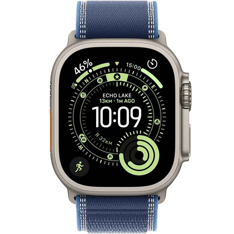 Смарт-годинник Apple Watch Ultra 3 GPS + Cellular 49mm Natural Titanium Case with Blue/Bright Blue Trail Loop - M/L (MEWU4QP/A)