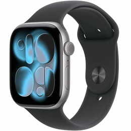 Смарт-часы Apple Watch Series 11 GPS + Cellular 46mm Space Grey Aluminium Case with Black Sport Band - M/L (MFCA4RK/A)