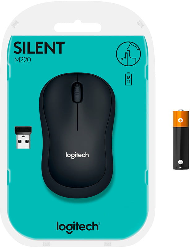 Мышь беспроводная Logitech M220 Silent Charcoal (910-004878)