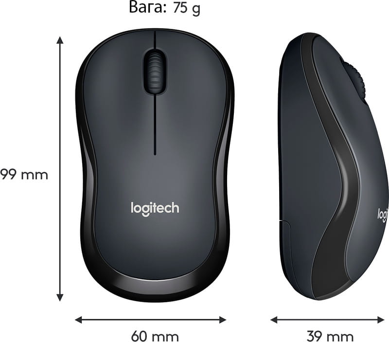 Мышь беспроводная Logitech M220 Silent Charcoal (910-004878)