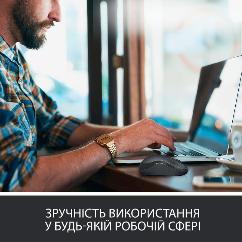 Мышь беспроводная Logitech M220 Silent Charcoal (910-004878)